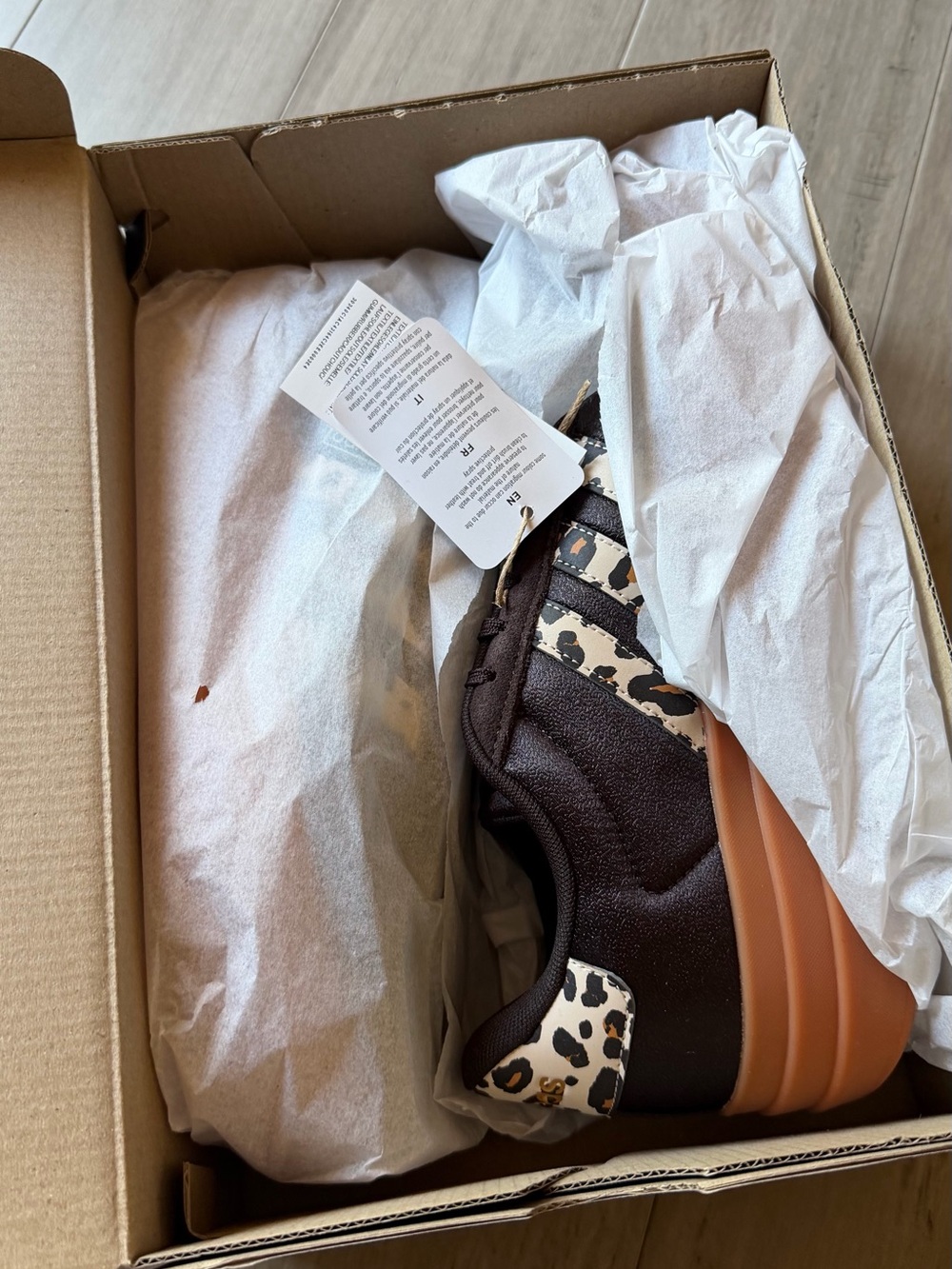 adidas Platform Sneaker in Chocolate Brown with Leopard Accent - Picture 3 of 10